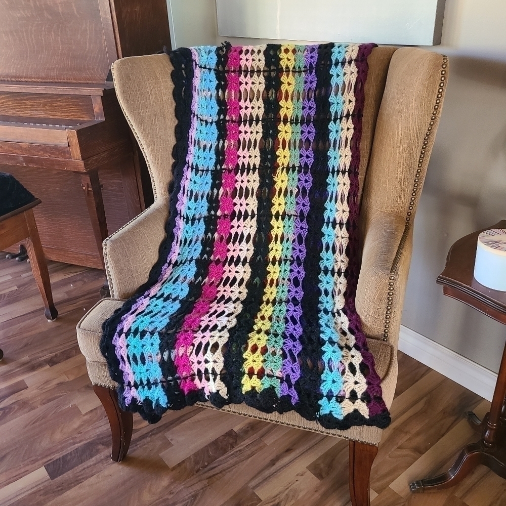 Vintage Handmade Crochet Afghan
